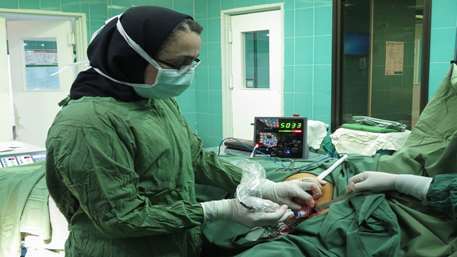  .Removing lymph nodes using a Gamma Probe at Kosar Hospital